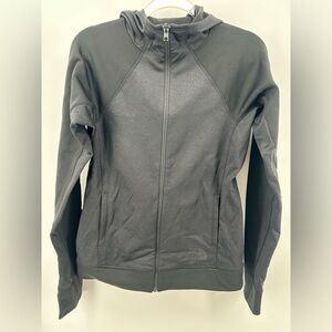 The North Face Jacket FlashDry Hoodie Zip Fleece Slim Stretch Black Geo S Small